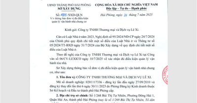 LE XI TRADING AND SERVICE COMPANY LIMITED CONTINUES TO BE RECOGNIZED AS A QUALIFIED ENTITY FOR APARTMENT BUILDING MANAGEMENT AND OPERATION IN ACCORDANCE WITH THE 2023 HOUSING LAW.